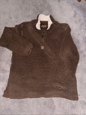 Girlie Girl Original Dark Brown Sherpa Zip-Up Pullover